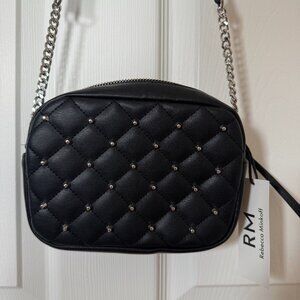 NWT Rebecca Minkoff Diamond Quilt Studded Top-Zip Crossbody Bag